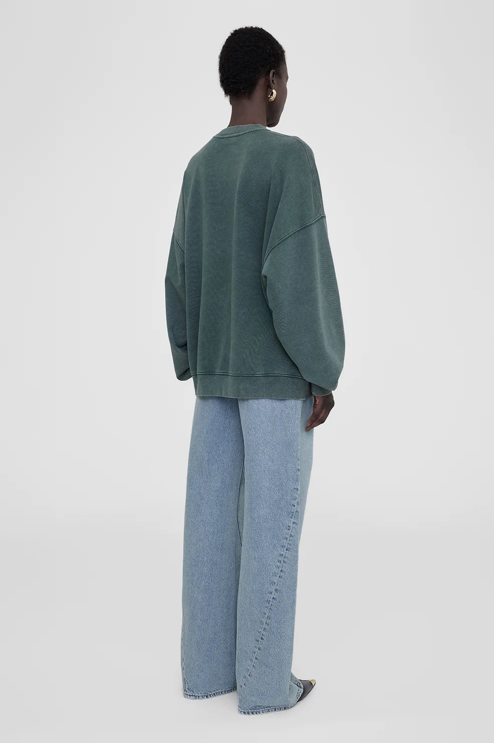 Anine Bing Miles Sweatshirt Washed Dark Sage Martin York