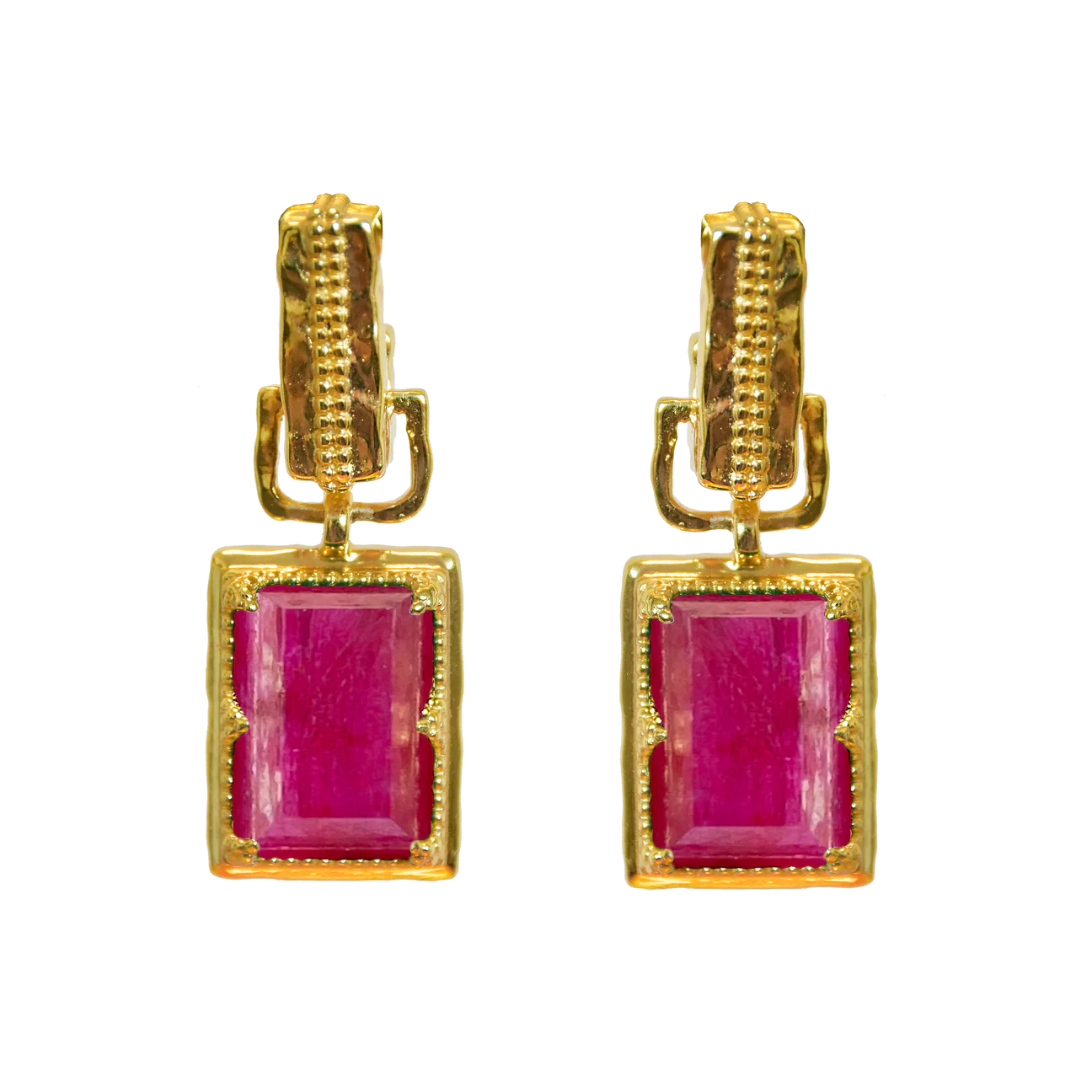 Alexandra Earrings - Ruby Quartz