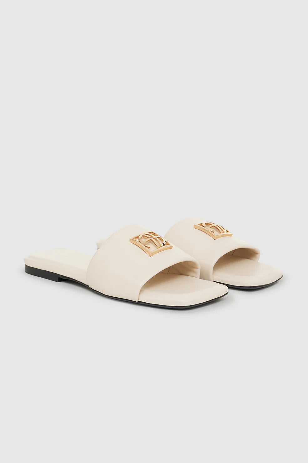 Ria Slides Monogram - Ivory