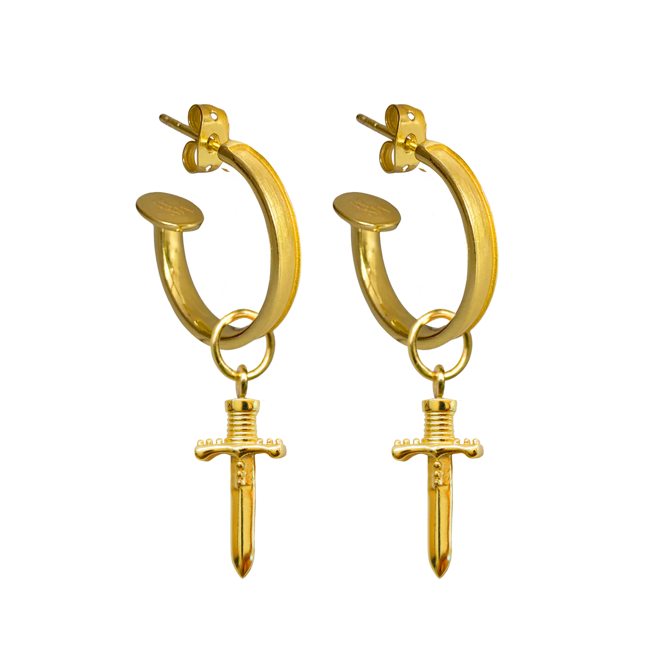 Dagger Mini Hoops - Gold