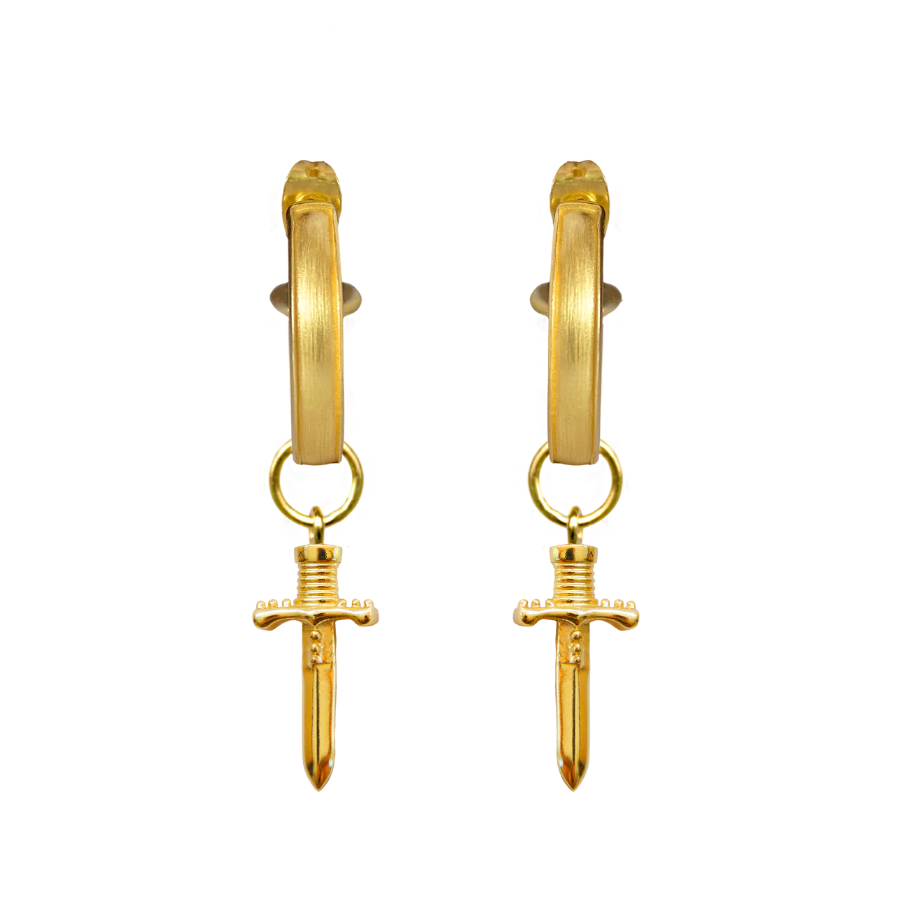 Dagger Mini Hoops - Gold