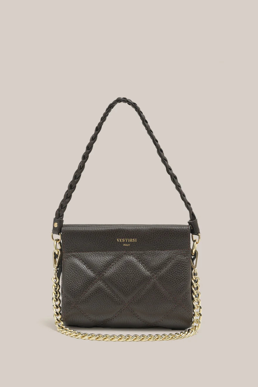 Ella Quilted Crossbody - Dark Chocolate