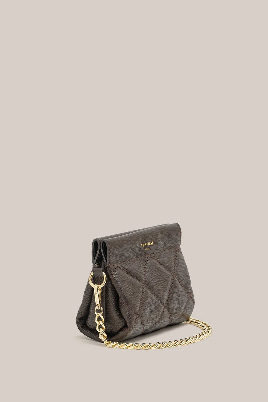 Ella Quilted Crossbody - Dark Chocolate