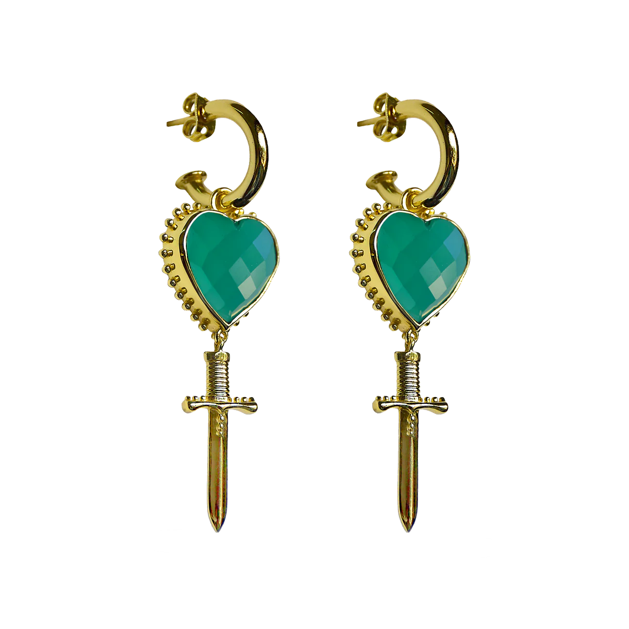 Juliet Earrings - Green Onyx