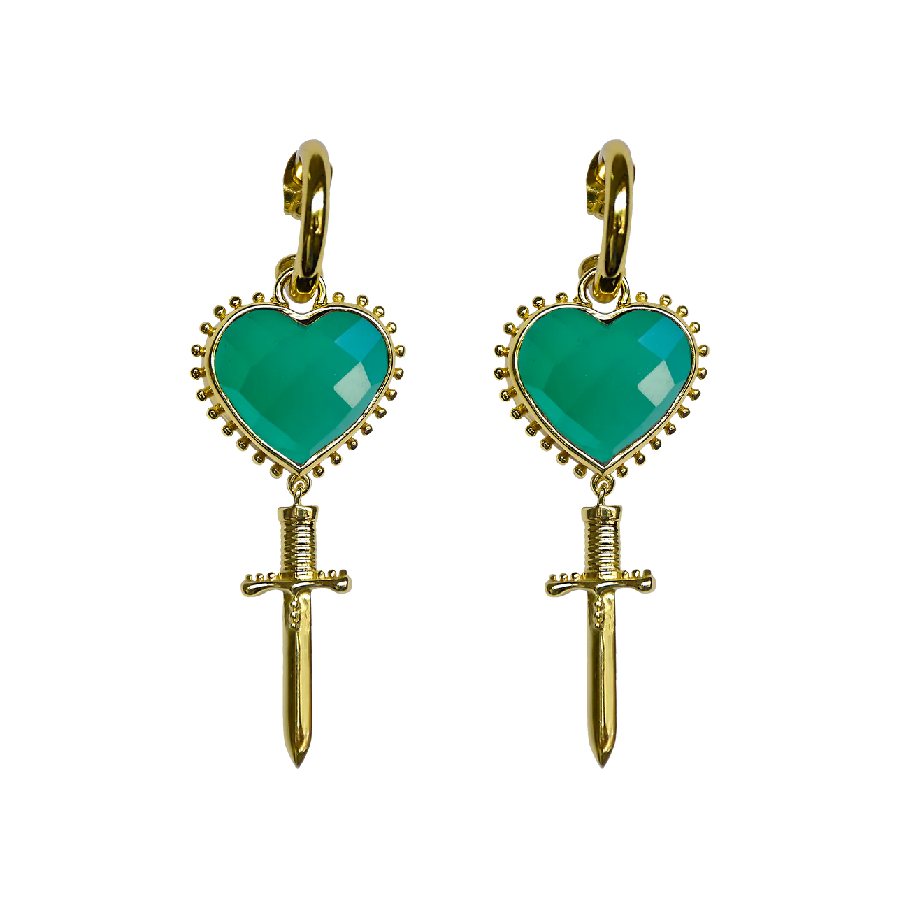 Juliet Earrings - Green Onyx