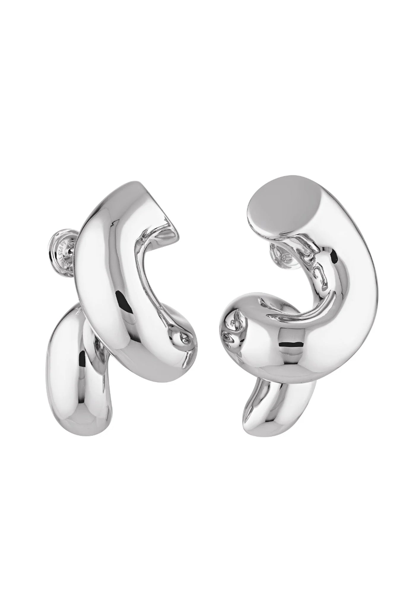 Chubby Knot Earrings - Silver