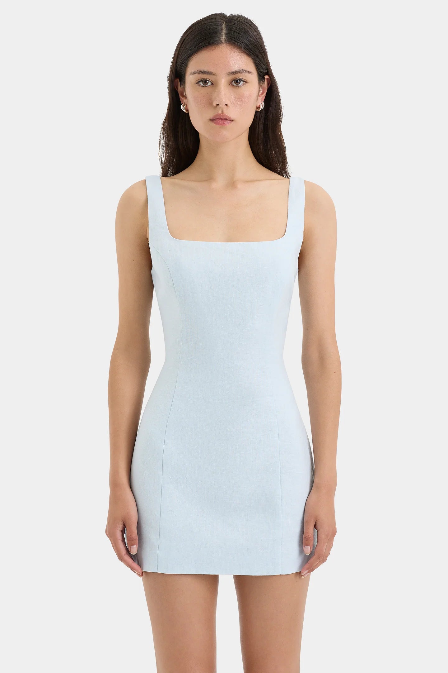 Iris Tie Mini Dress - Light Blue