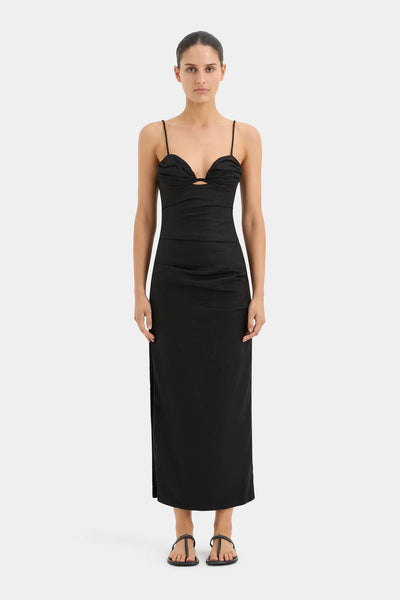 SIR. The Label - Noemi Balconette Midi Dress - Black - Martin York