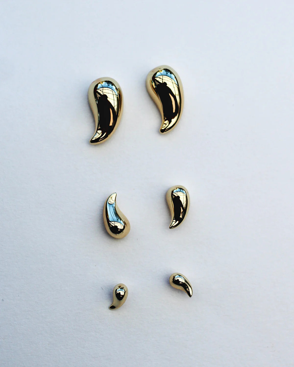 Teardrop Stud Earrings - 11mm Brass + 18k Gold Plating