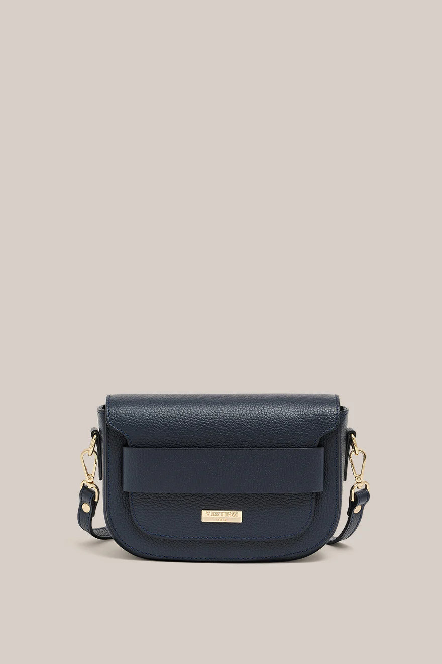 Zoe Navy Crossbody Saddle Bag